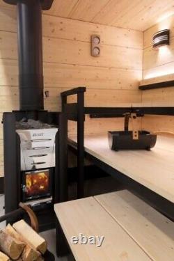 Poele à bois pour sauna avec kit de tuyau de cheminée modulaire HARVIA WHP 1500 noir
