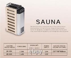Poêle chauffante Sauna 3KWith3.6KW 220V en acier inoxydable JM Furnace avec contrôle interne