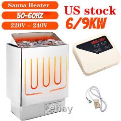 Poêle de sauna 6 kW, sauna humide et sec, en acier inoxydable, contrôle numérique, en stock aux États-Unis