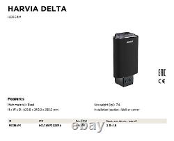 Poêle électrique pour sauna HARVIA Delta 3.6 kW noir avec panneau de contrôle intégré