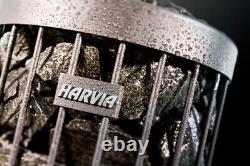 Poêle électrique pour sauna HARVIA Legend 7 kW avec panneau de contrôle WiFi en acier noir.