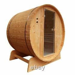 Sauna À Vapeur Extérieure Cedar Rustic Barrel Sauna Avec Poêle 4,5 Kw Sec Humide