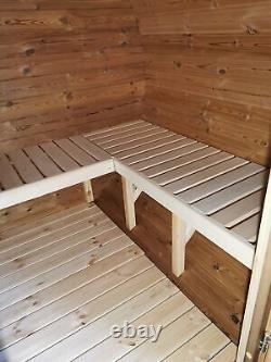 Sauna en barrique en Thermowood de 1,7 m de longueur (Ø 1,97 m) avec chauffage électrique