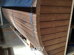 Sauna en barrique en Thermowood de 1,7 m de longueur (Ø 1,97 m) avec chauffage électrique