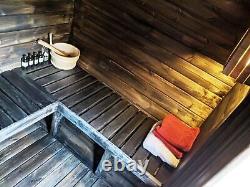 Sauna tonneau de 1,7m de long (Ø 1,97 m) avec chauffage électrique